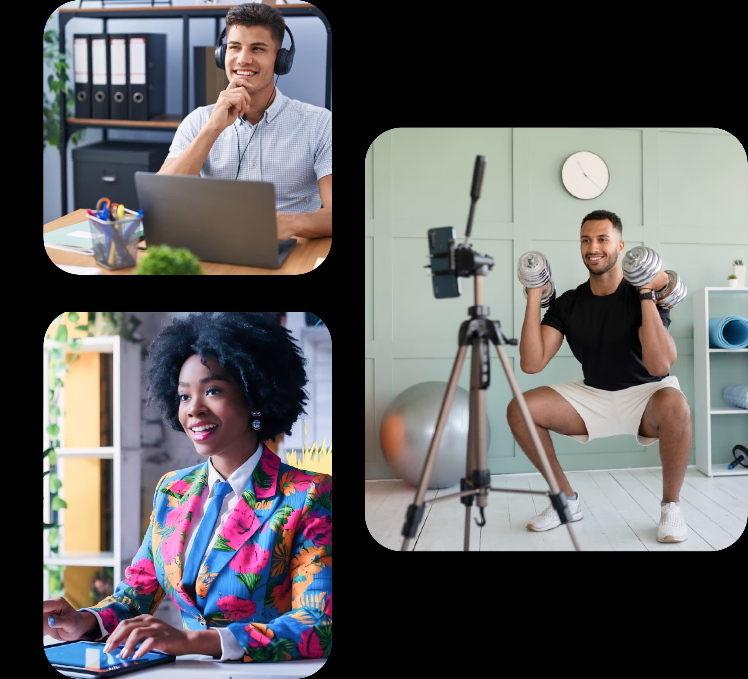 Team of diverse freelancers